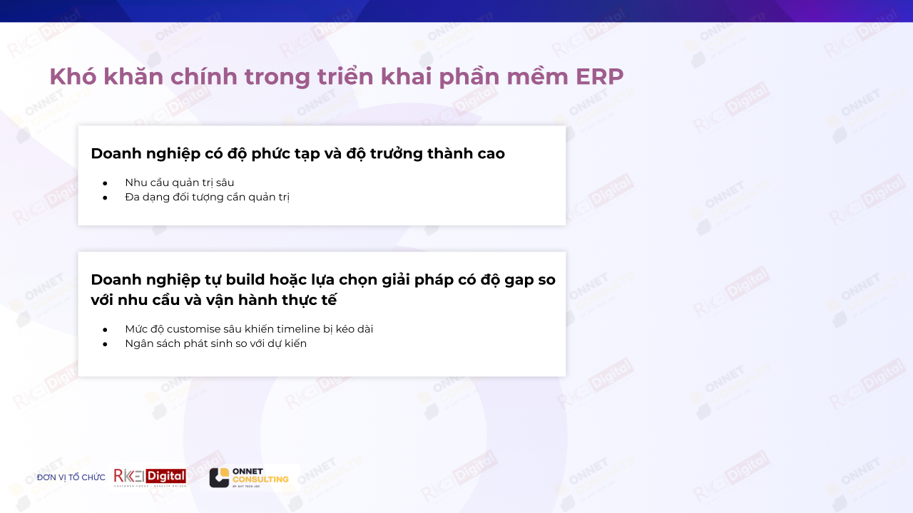 khó khăn chính trong việc triển khai Odoo